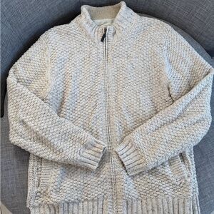 Carbon2Cobalt Men's Beige Zip-Up Sweater